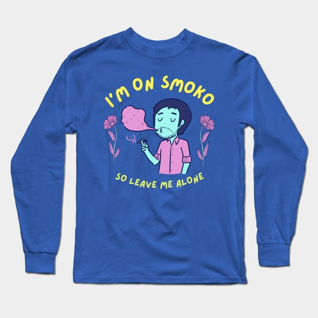 Smoko Funny Indie Rock Toon Long Sleeve T-Shirt by TeeTrendz